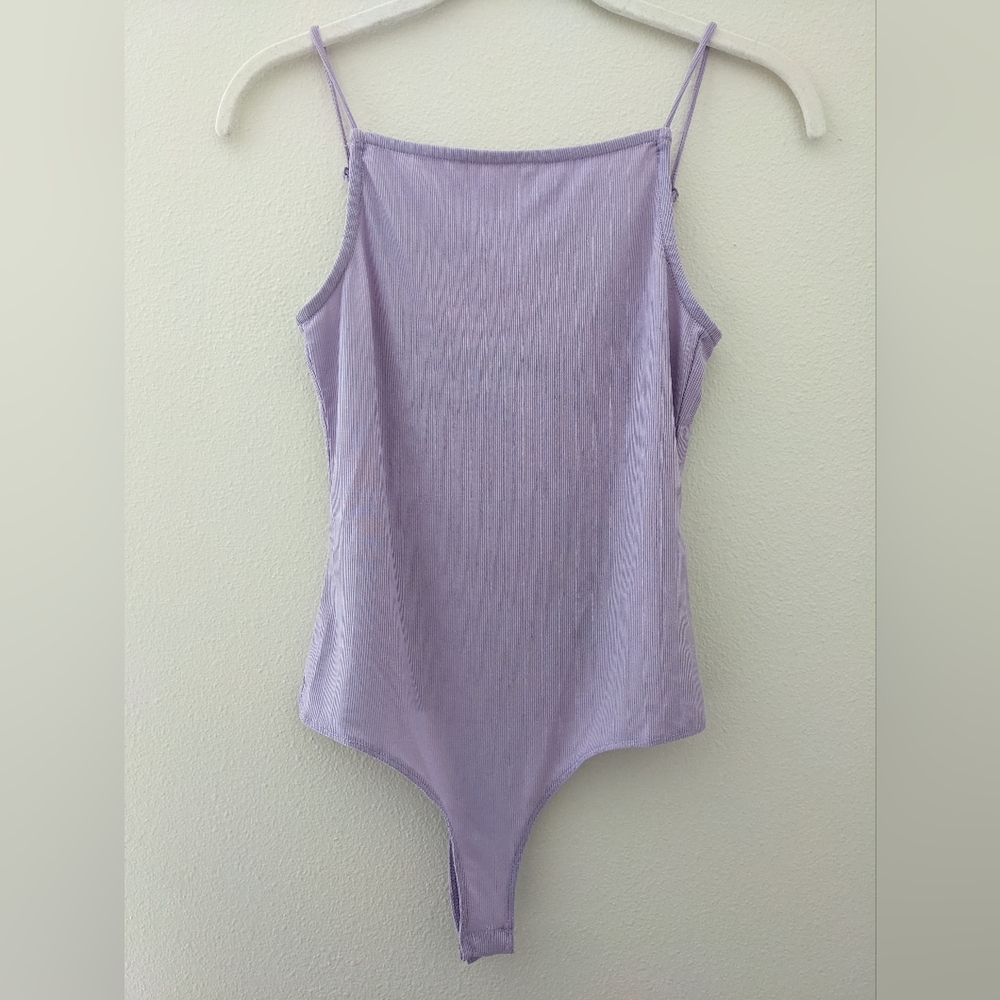 New Ribbed Spaghetti Strap Bodysuit